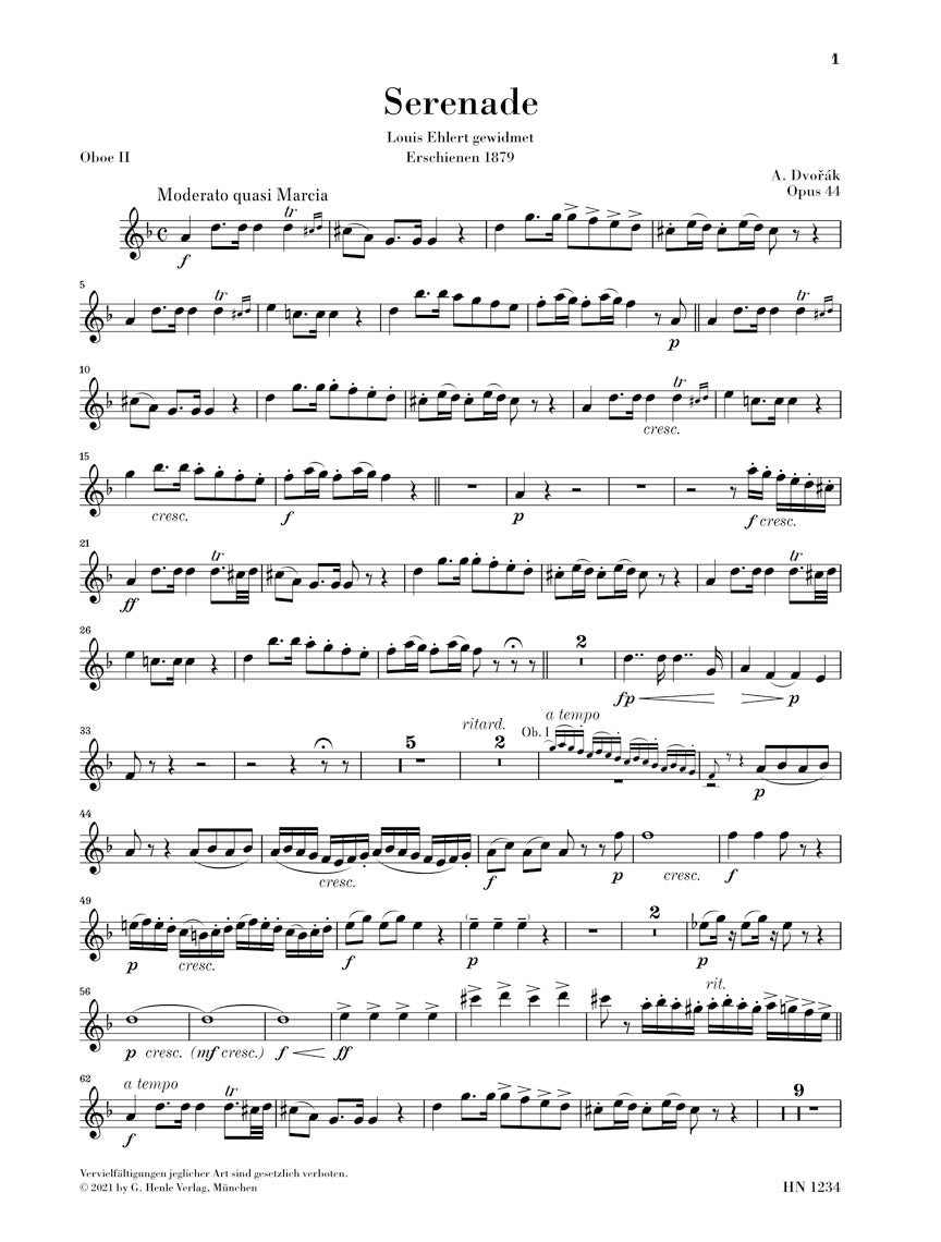 Dvorak Wind Serenade in d minor Op. 44