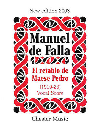De Falla El Retablo De Mases Pedro Vocal Score