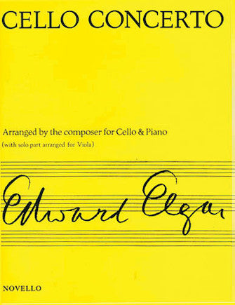 Elgar Concerto for Cello Op. 85 Arranged for Viola & Piano