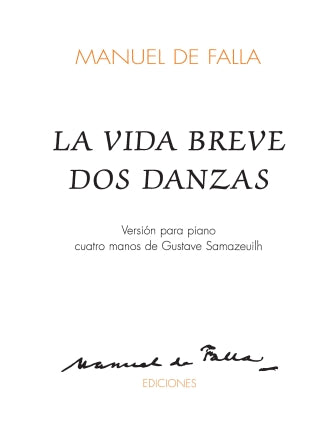 De Falla La Vida Breve Dos Danzas