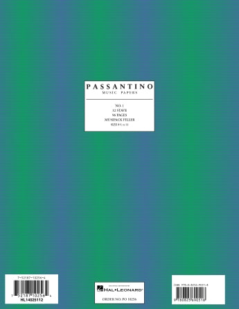 Manuscript Paper Looseleaf: Passantino Musipack Filler No 1, 96pgs, 12 Stave (8.5"x11")