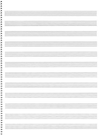 Music Sales Passantino Manuscript Paper #65 12 Stave, 32 Page, Spiral, 9X12