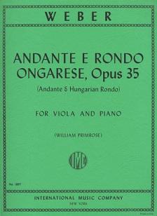 Weber Andante & Rondo Ongarese, Opus 35 for Viola