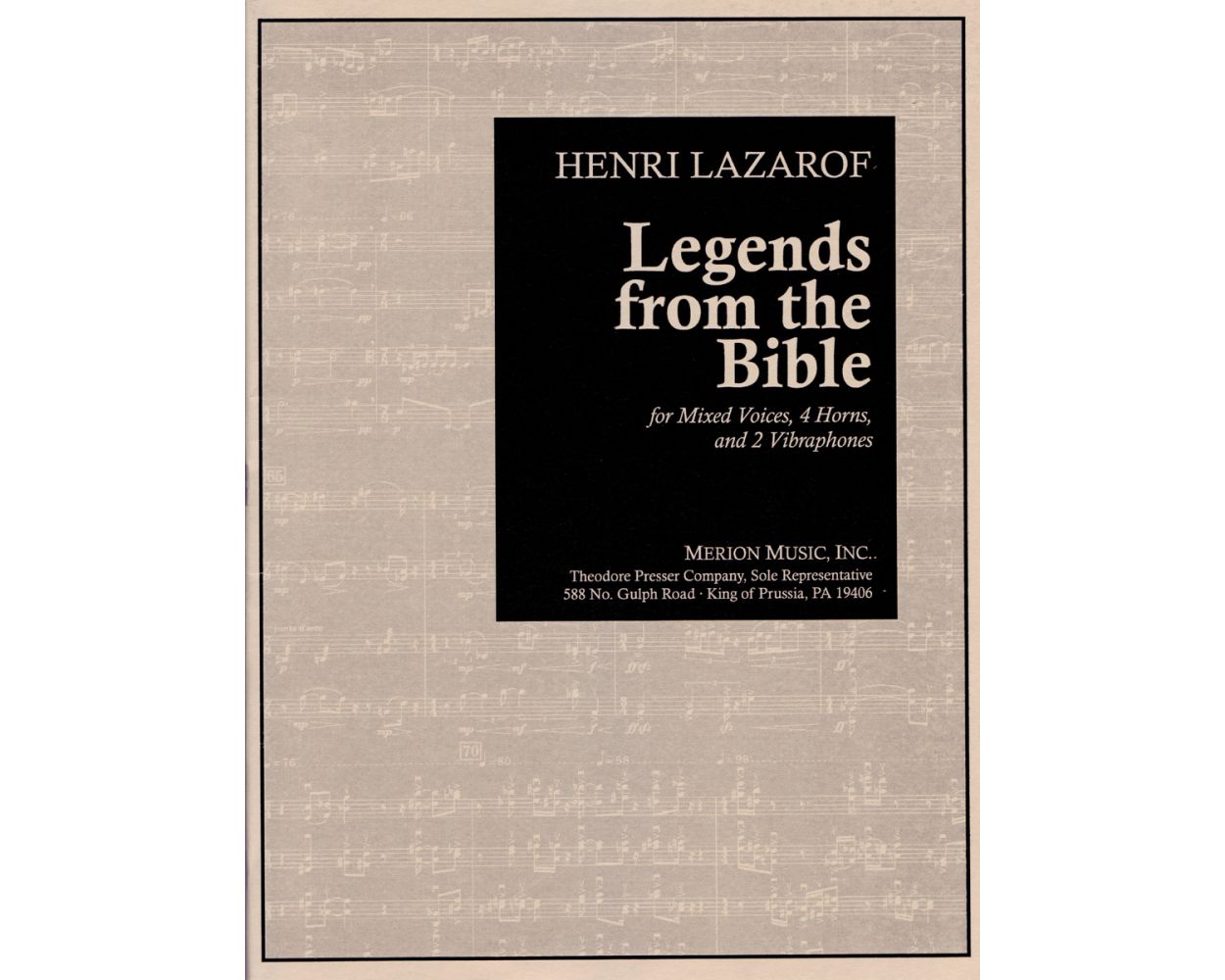 Lazarof: Legends from the Bible