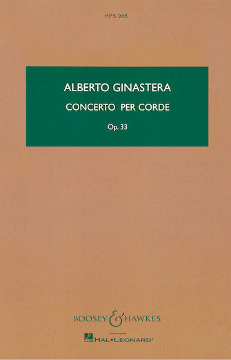 Ginastera: Concerto per Corde, Op. 33 (Study Score)