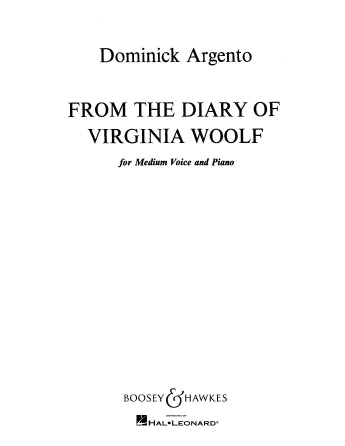 Argento From the Diary of Virginia Woolf Medium Voice and Piano