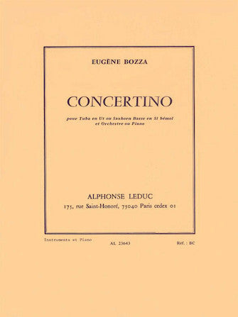 Bozza Concertino (tuba/saxhorn And Piano)