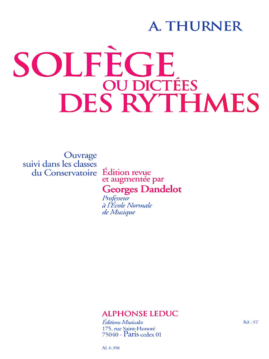 Dandelot Solfege Ou Dictees Des Rythmes