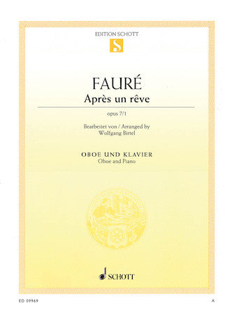 Faure Apres un reve, Op. 7 No. 1 Arranged for Oboe and Piano
