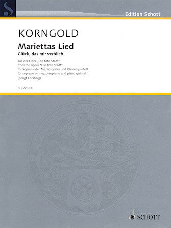 Mariettas Lied, Op. 12 for Soprano, 2 Vln, Vla, Vc, Pno Score/Parts
