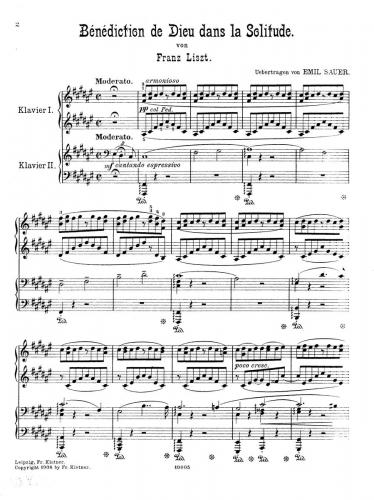 Liszt Benediction de Dieu dans la Solitude