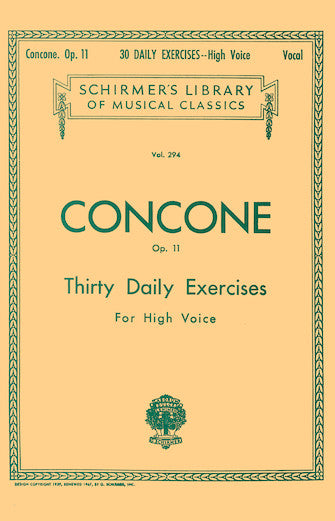 Concone 30 Daily Exercises, Op. 11 High Voice