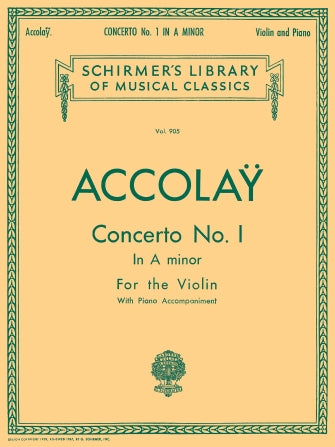 Accolay Violin Concerto No. 1 in A Minor