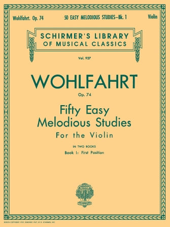 Wohlfahrt 50 Easy Melodious Studies Opus 74 Book 1