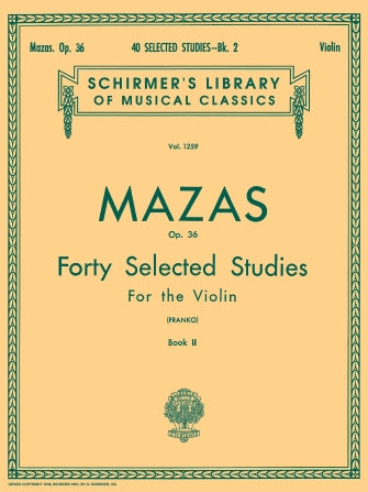 Mazas 40 Selected Studies Opus 36 Book 2