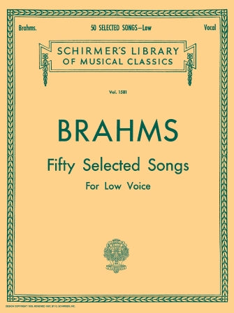 Brahms: 50 Selected Songs Low Voice