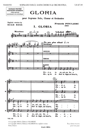 Poulenc Gloria RV589 SATB