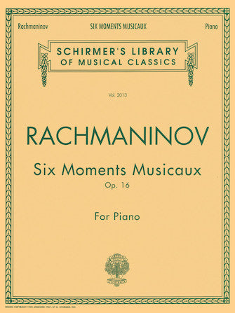 Rachmaninoff Six Moments Musicaux, Op. 16 Piano Solo