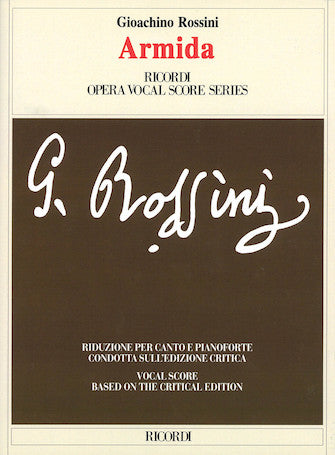 Rossini Armida Vocal Score Based On Critical Edition Ed. Brauner Fondazione Rossini Softcover