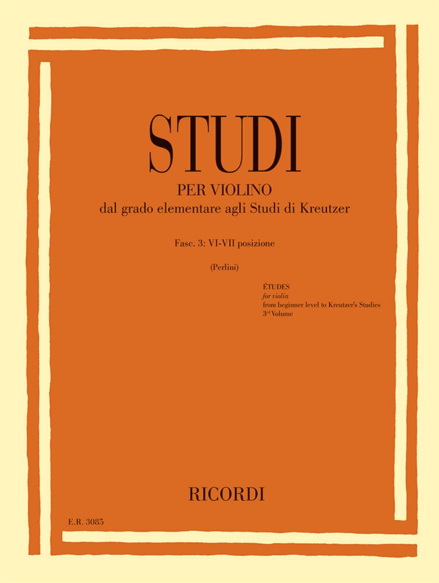 Perlini Studies For Violin - Fasc. III: VI-VII Positions