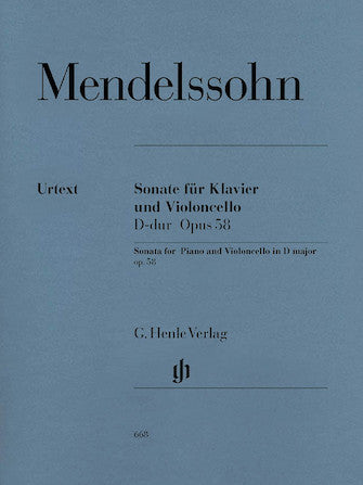 Mendelssohn Sonata for Piano and Violoncello in D major Opus 58