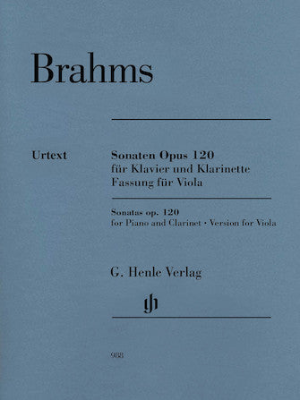 Brahms Clarinet Sonata Arr. Viola Op. 120 Nos. 1-2