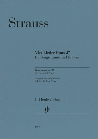 Strauss Four Songs, Op. 27 Low Voice