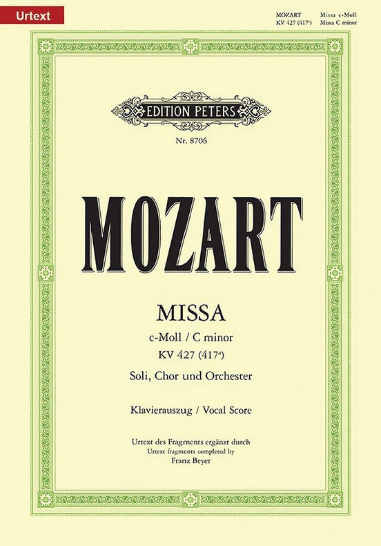 Clearance: Mozart Mass in C minor K427 Vocal Score