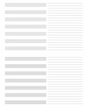 Manuscript Paper Notebook: BBM/Descant Juilliard Multi Format, 60pgs (8.5"x11")