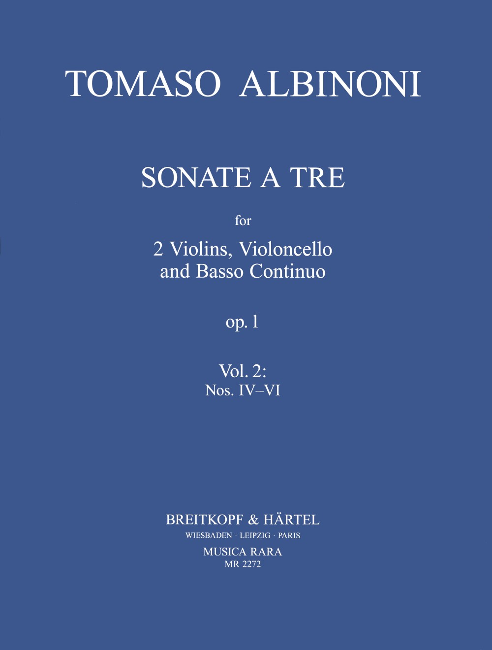 Albinoni 3 Sonatas A Tre Opus 1 Nos 4-6