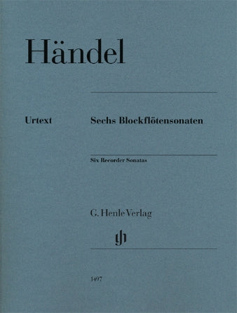 Handel Six Recorder Sonatas Alto Recorder - Solo Part and figured bass generalization