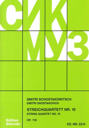 Shostakovich String Quartet No. 10, Op. 118 Set of Parts