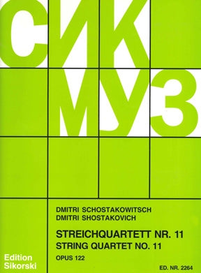 Shostakovich String Quartet No 11 Opus 122 Set of Parts