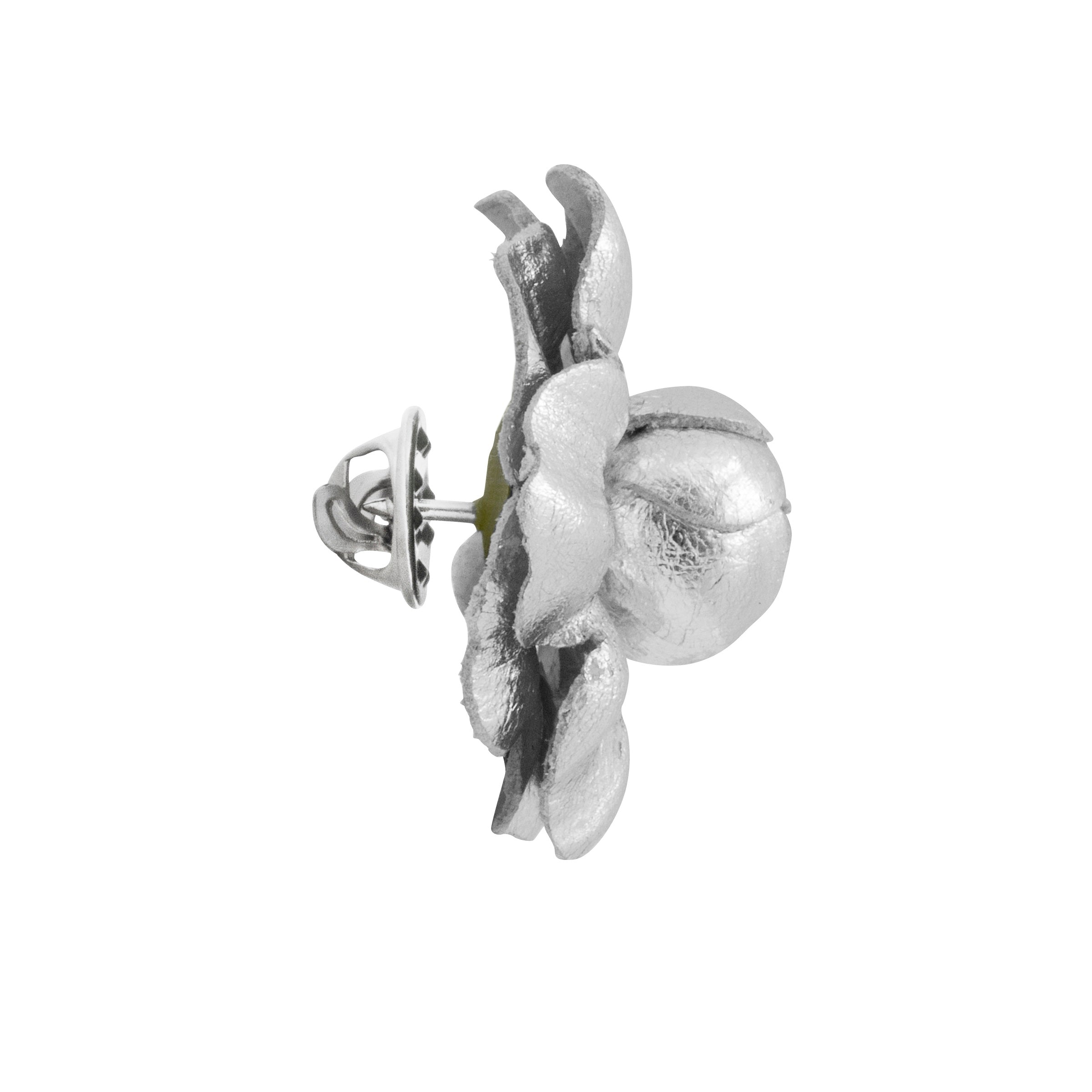 Clearance: Pin: Mini Leather Gardenia