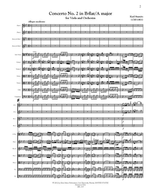 Stamitz Viola Concerto 2 Score and Parts