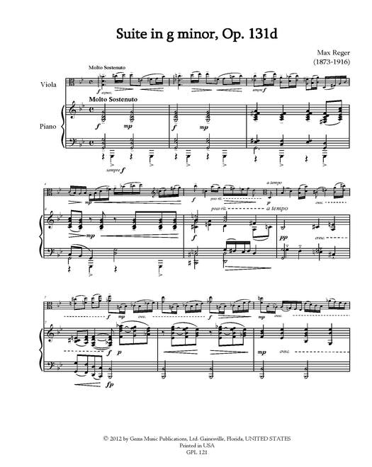 Reger Suite in G minor