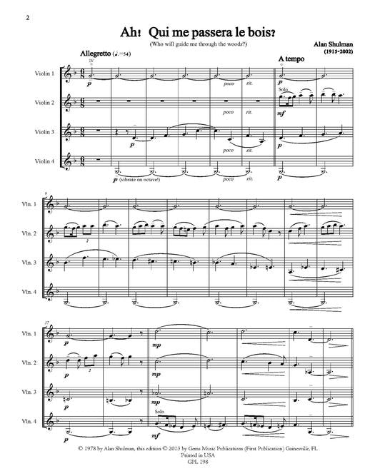 Shulman: 3 Canadian Folksongs