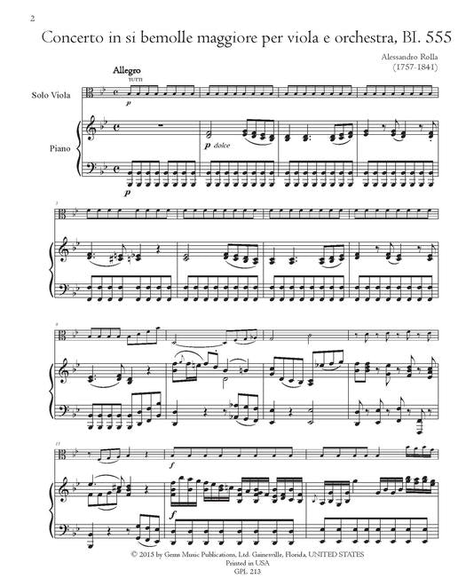 Rolla: Viola Concerto in B-Flat BI. 555