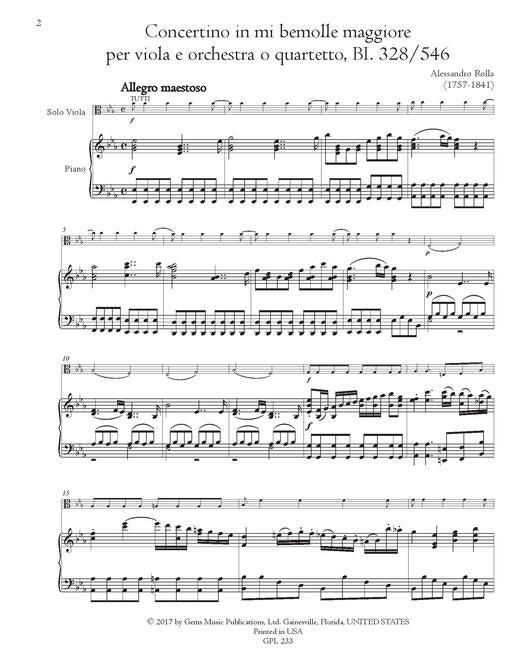 Rolla: Concertino in E-Flat BI. 326/546
