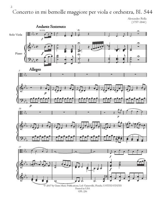 Rolla: Concerto in E-Flat BI. 544