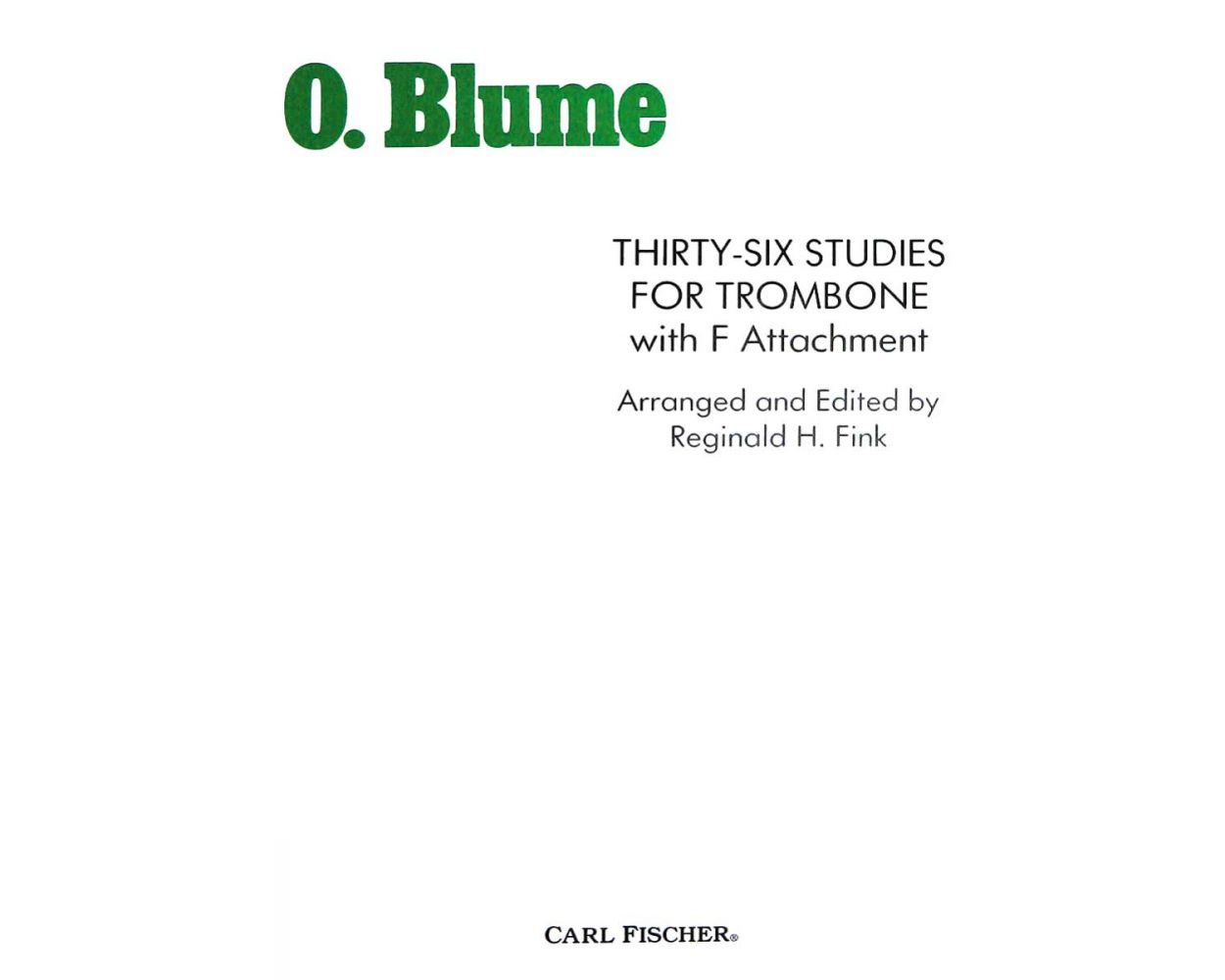 Blume 36 Studies for Trombone