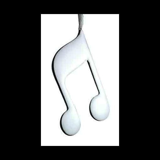 Ornament: 5" Silver Double Eighth Note