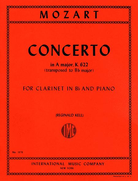 Mozart Concerto in A major, K. 622 (Authentic edition): Edition for Clarinet in B flat