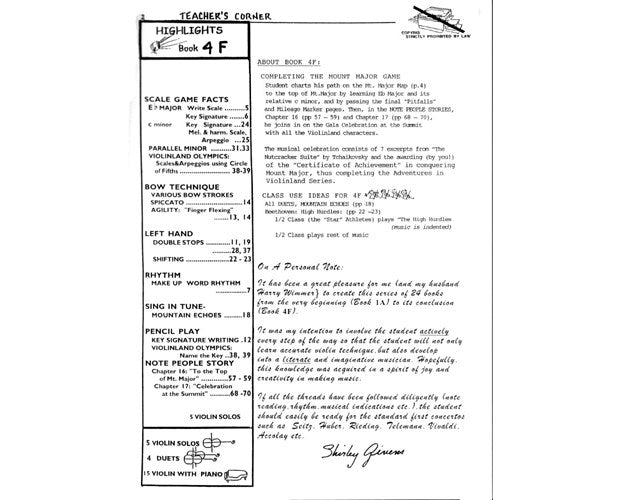 Givens Adventures in Violinland, Book 4F: "Gala Party at the Summit"