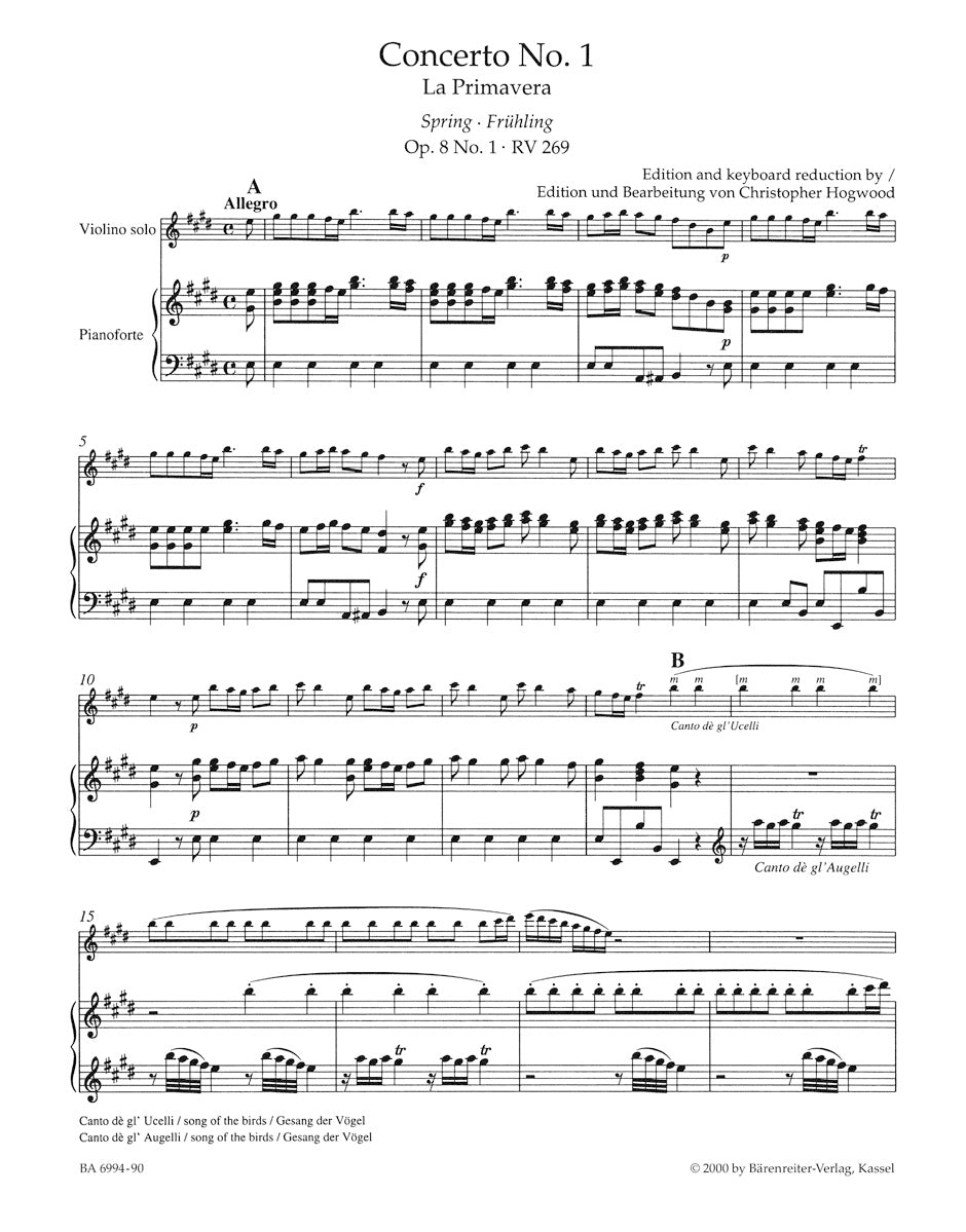 Vivaldi Four Seasons - Violin & Piano