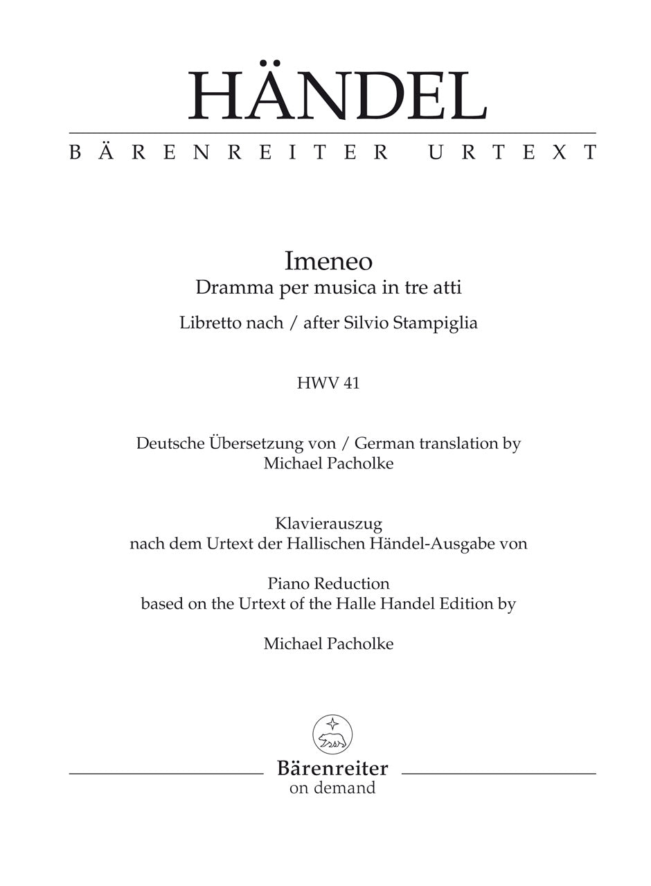 Handel Imeneo HWV 41 -Dramma per musica in tre atti-