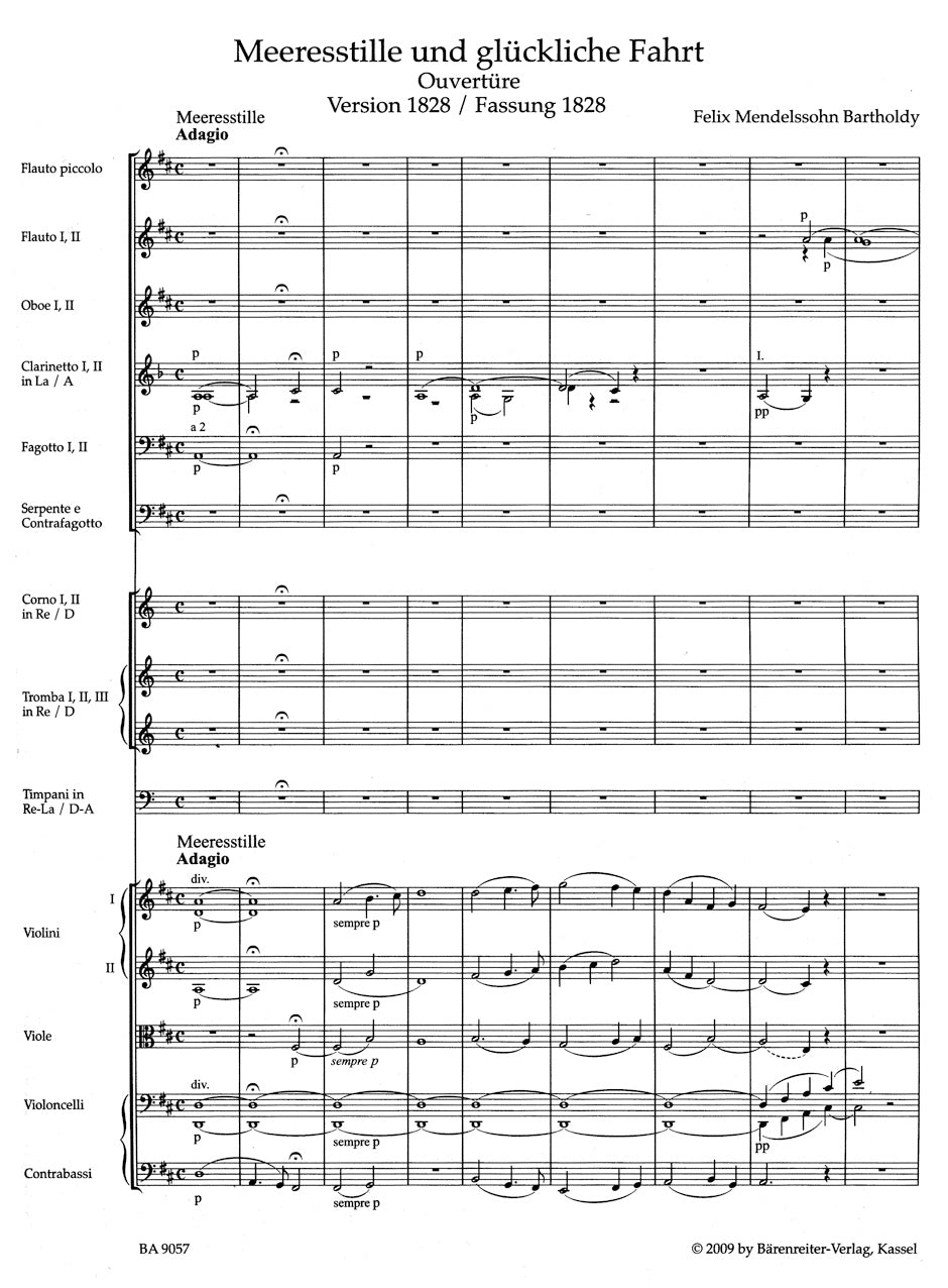 Mendelssohn: Calm Seas and Prosperous Voyage, MWV P 5, Op. 27 (Full Score)