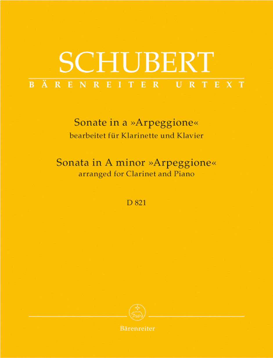 Schubert Sonata in A minor "Arpeggione" arranged for Clarinet and Piano