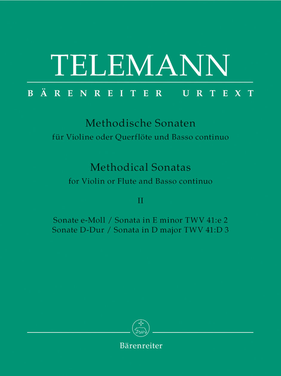 Telemann Twelve Methodical Sonatas for Violin (Flute) and Bc (Volume 2)