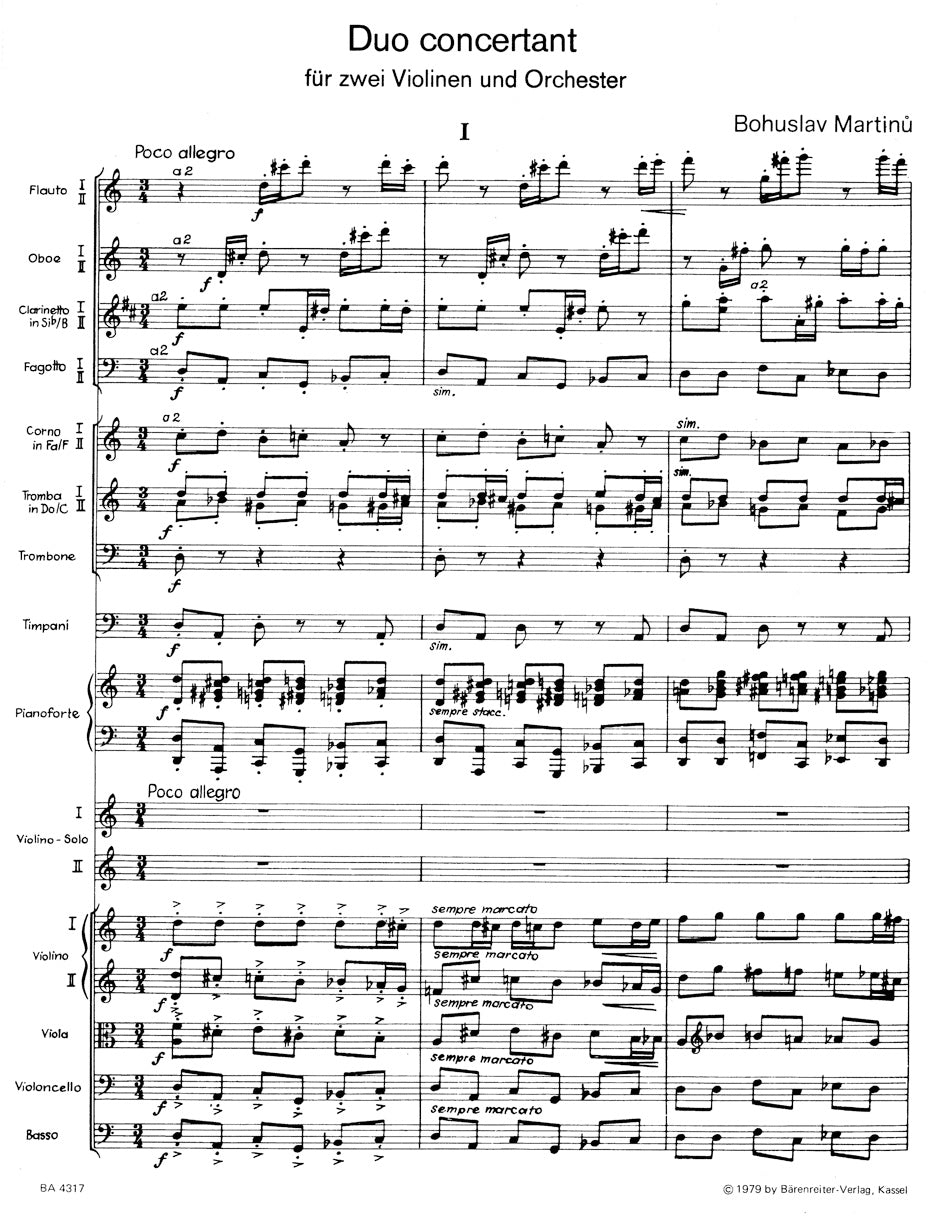 Martinu Duo concertant (1937)